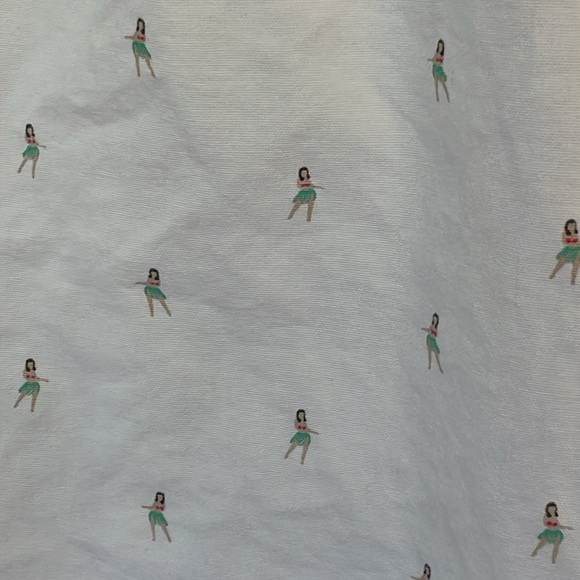 Hula girl American Eagle button down collared white long sleeve shirt medium - Picture 9 of 10